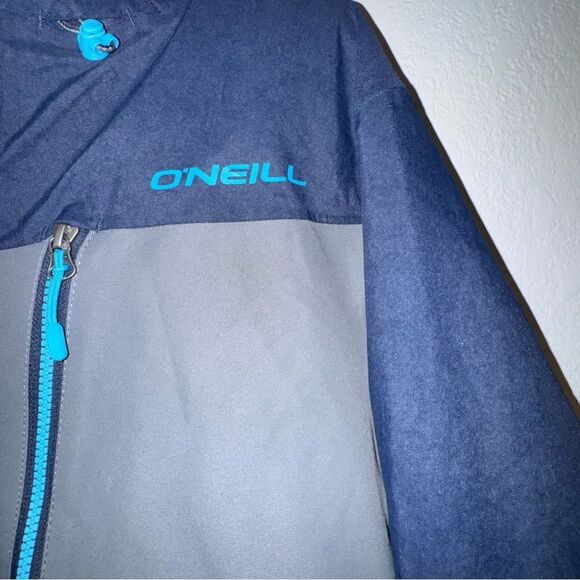 Men's O'Neill Navy Blue and Gray Block Ski Jacket - Picture 4 of 11
